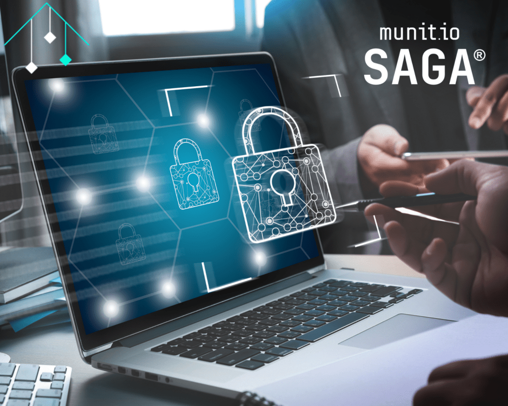 Laptop screen displaying digital padlocks with professionals discussing cybersecurity, illustrating how leak forums expose sensitive data and demand proactive defense strategies.