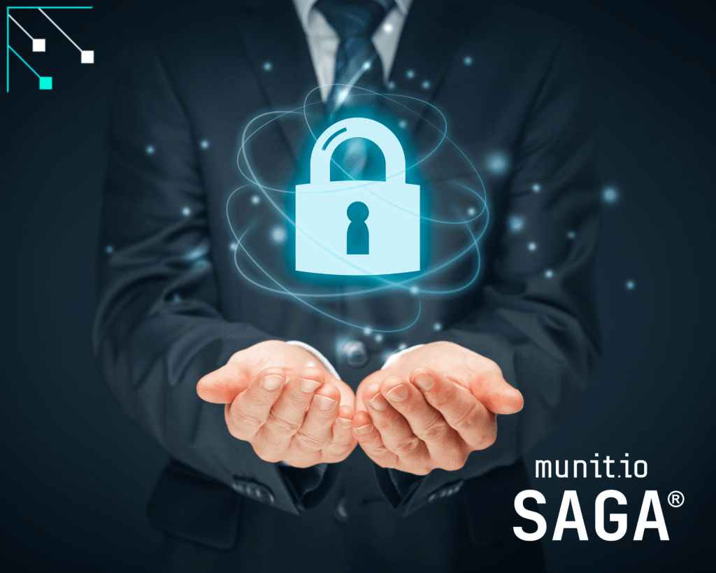 A business professional in a suit holds a glowing digital padlock, symbolizing data protection and trust—illustrating the concept of what is executive security in corporate environments.