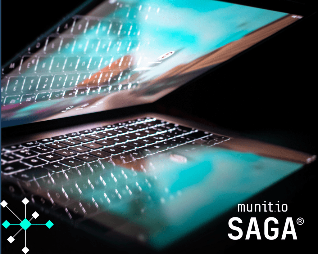 A glowing laptop keyboard with screen reflections symbolizes cybersecurity vigilance and highlights the importance of dark web monitoring to detect stolen data and prevent emerging threats.