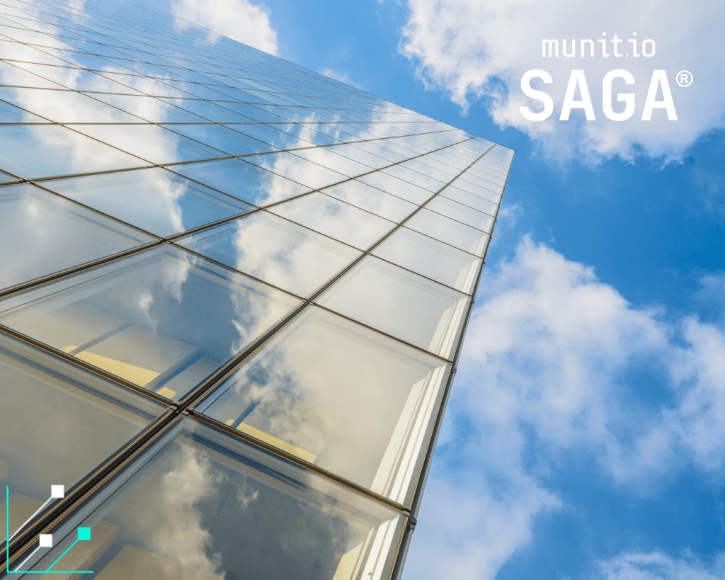 A modern glass building reflecting the sky, symbolizing transparency, innovation, and the role of dark web intelligence for healthcare companies in protecting digital infrastructure and sensitive medical