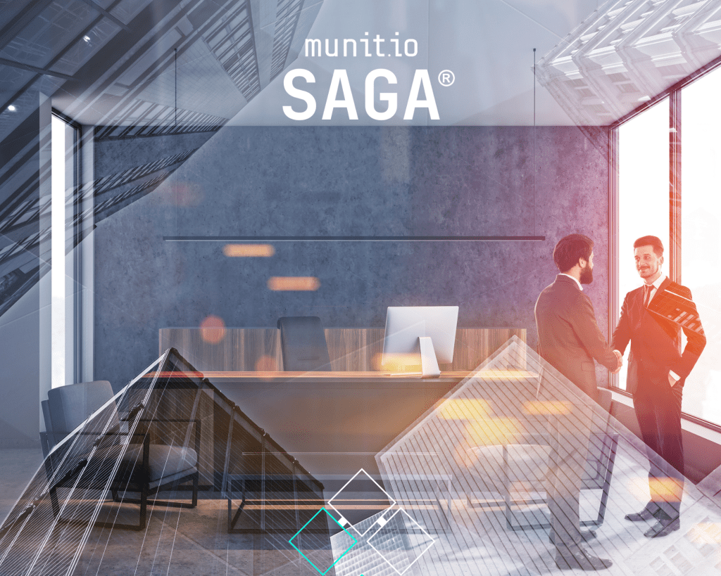 Two business professionals shaking hands in a modern office, symbolizing trust and collaboration while highlighting the importance of an NIS2 compliance checklist for SMEs.