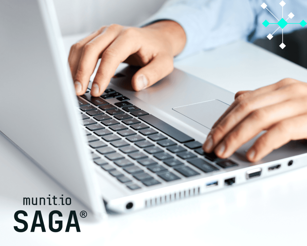 Hands typing on a laptop keyboard, illustrating digital account activity and online access risks commonly discussed when explaining what is SIM swapping and its impact on authentication security.